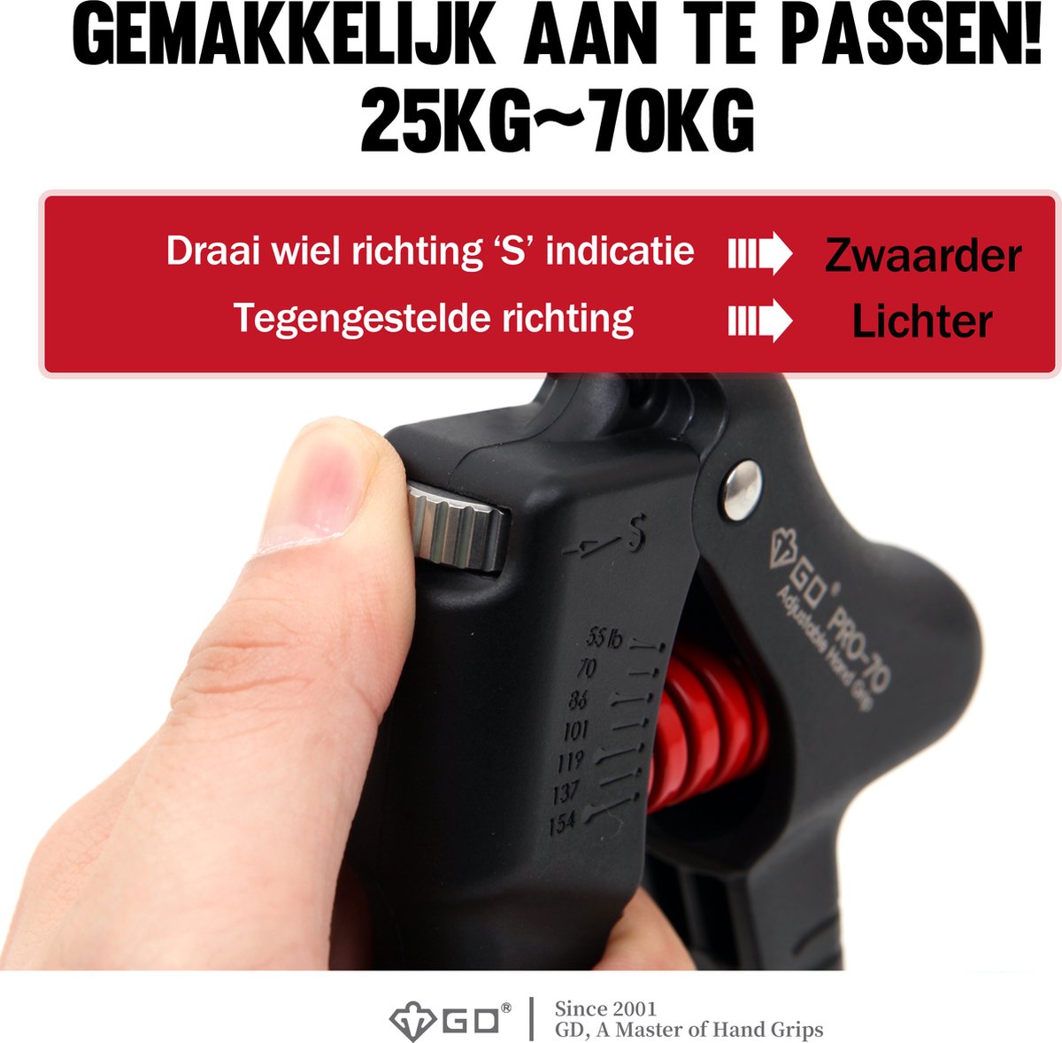 Grip Pro 70 Handtrainer 25KG tot 70KG Verstelbaar