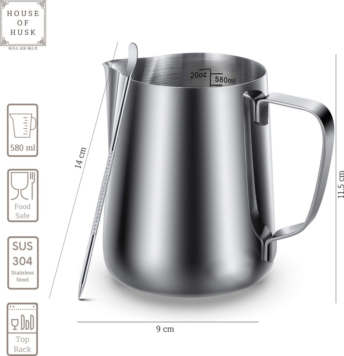 Melkkan met Art Pen Zilver