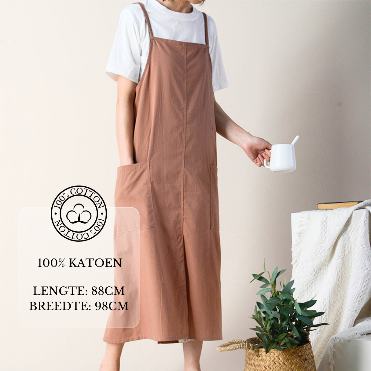 Keukenschort 'Lennie' Bruin