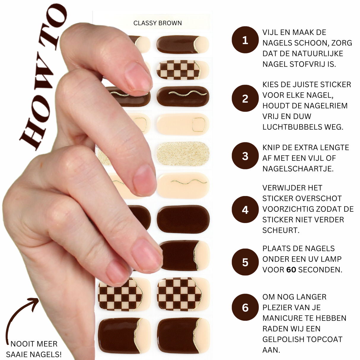 UV Gellak Stickers "Classy Brown"