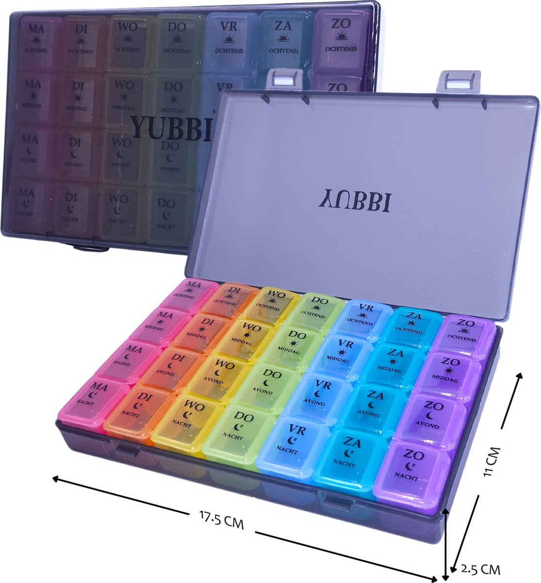 Medicijnendoos 7 Dagen 4 Dagdelen Nederlandstalig