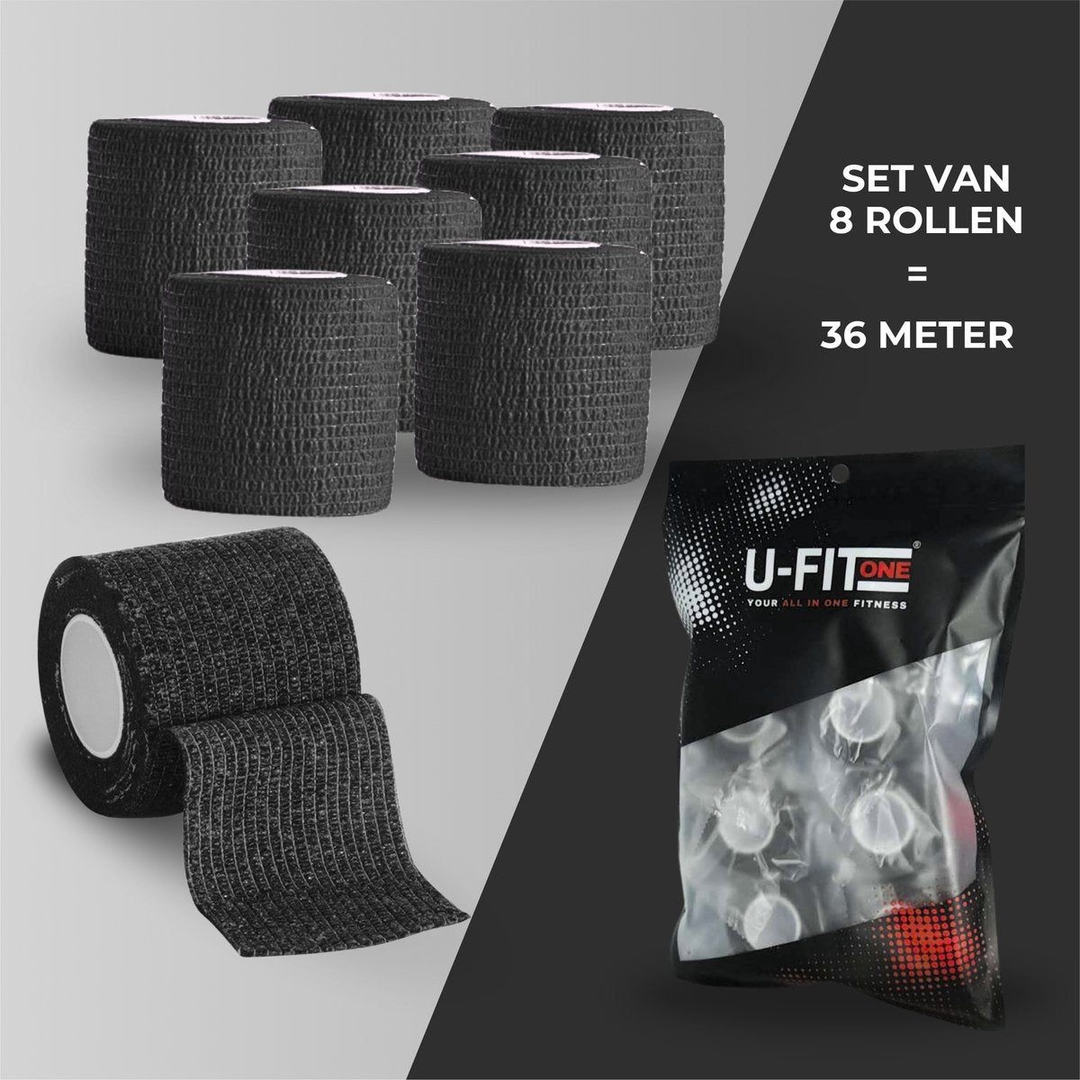 Grip Tape Zwart 8stuks 5cm x 4.5m