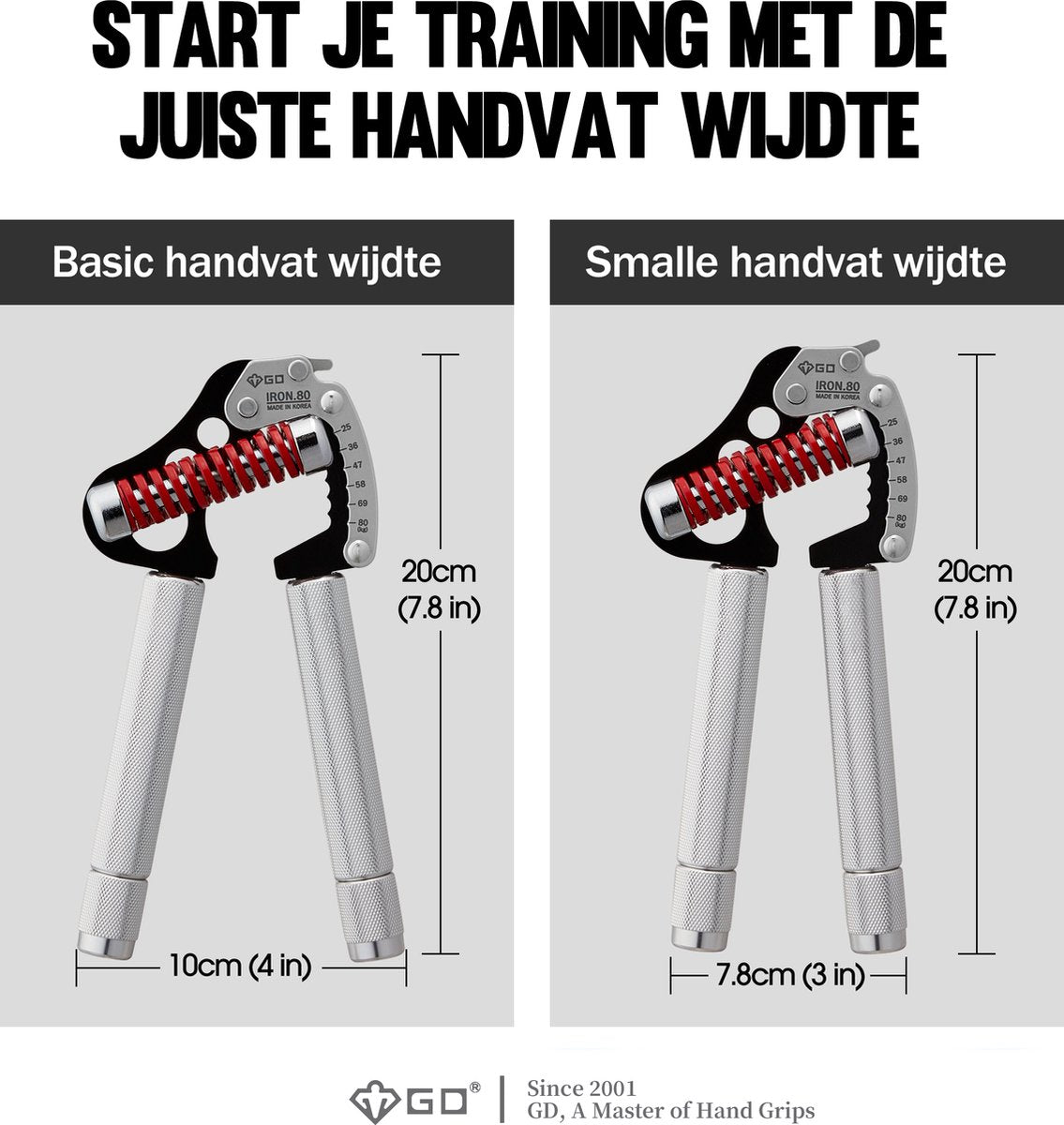 Iron Grip EXT 80 Handtrainer 25KG tot 80KG Verstelbaar