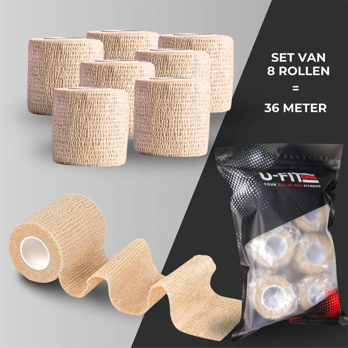 Grip Tape Beige 8stuks 5cm x 4.5m