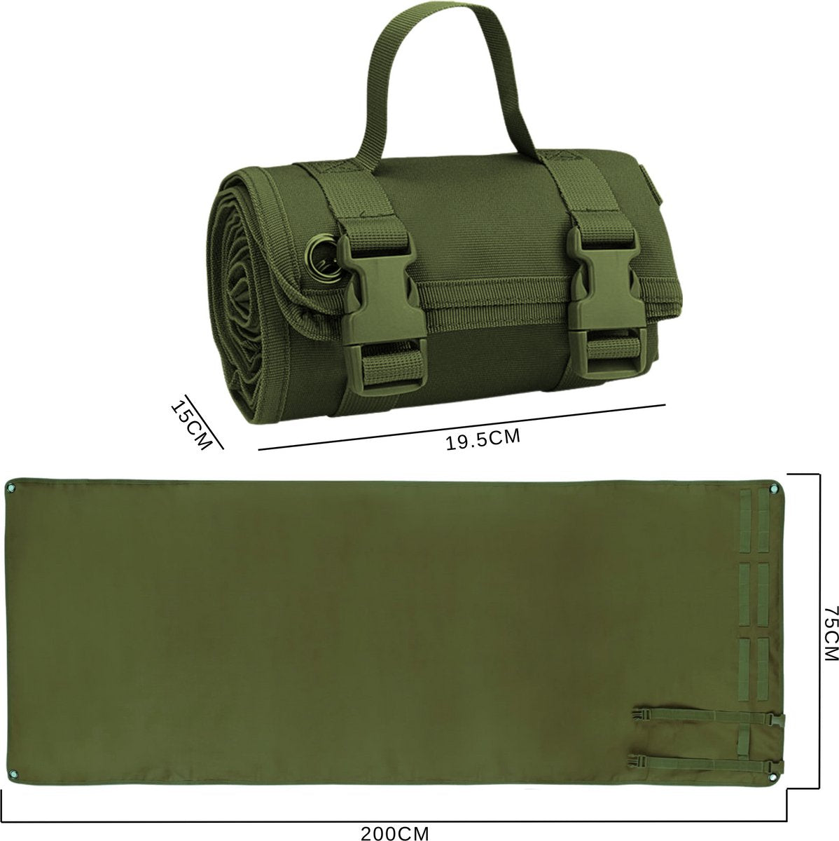 Camping Mat Opvouwbaar 75 x 200cm Donker Groen