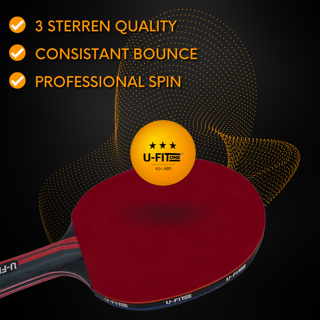 Pro 15ballen Tafeltennisballen 3 Star Oranje