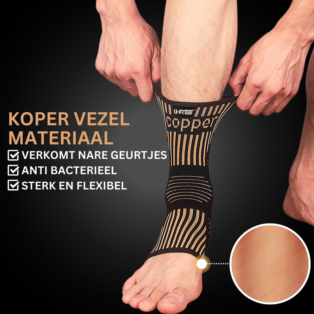 Enkelbrace Copper 1 Paar