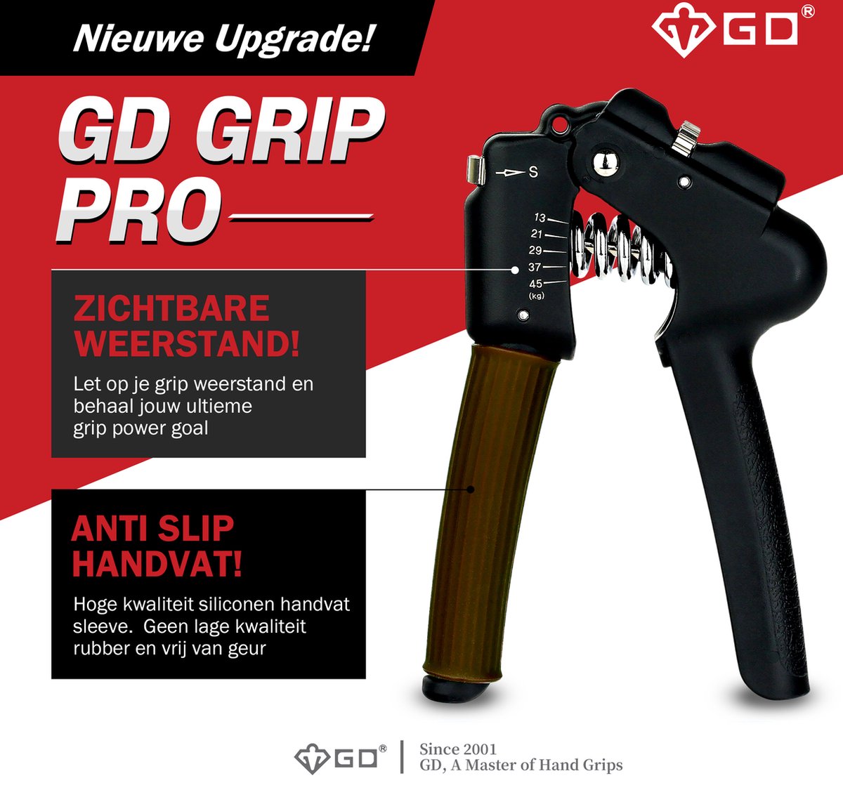 Grip Pro Handtrainer 13KG tot 45KG Verstelbaar