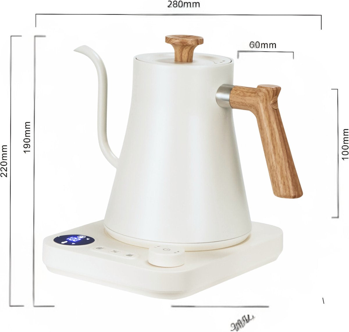 Gooseneck Waterkoker Wood Wit