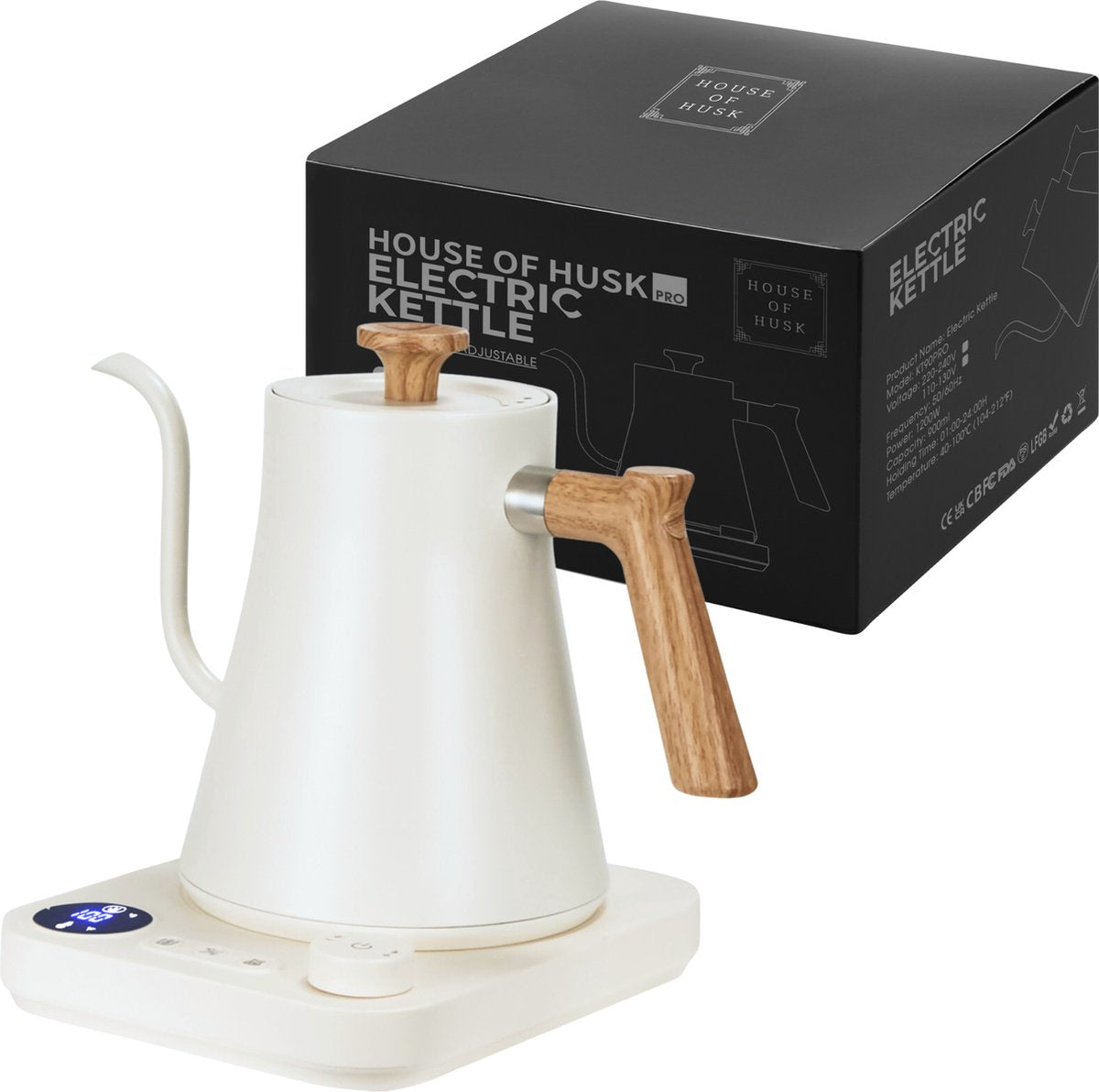 Gooseneck Waterkoker Wood Wit