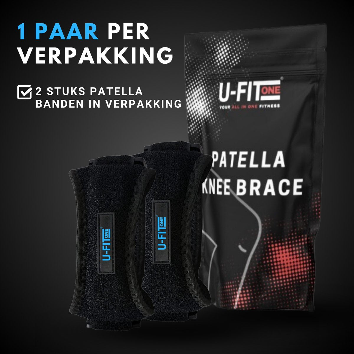 Patellaband Zwart 1 Paar