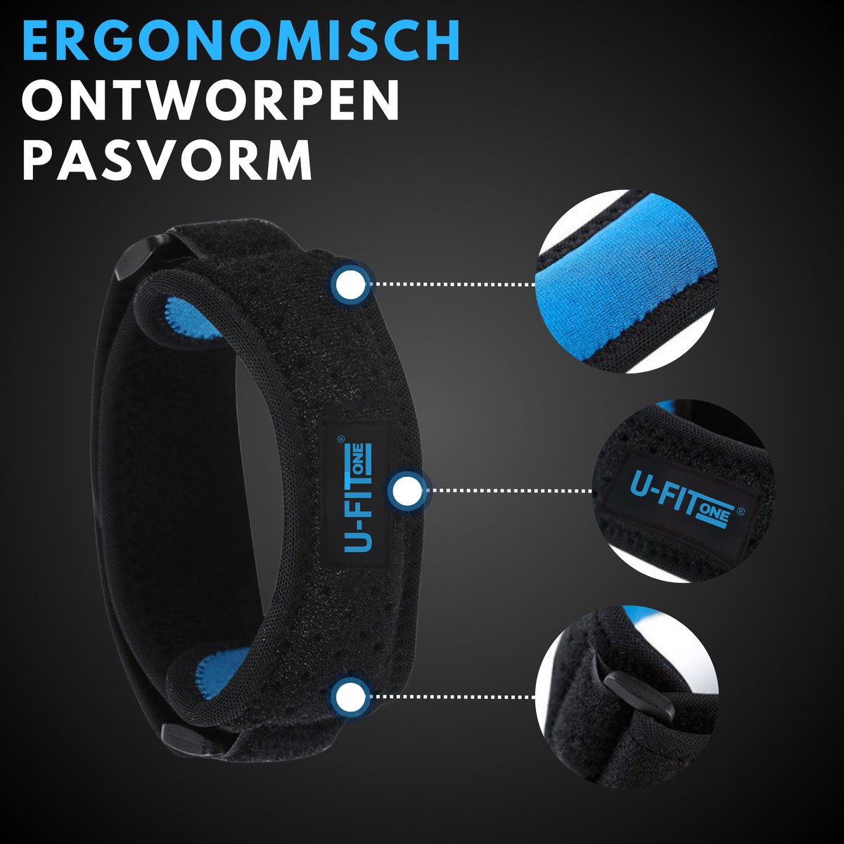 Patellaband Zwart 1 Paar