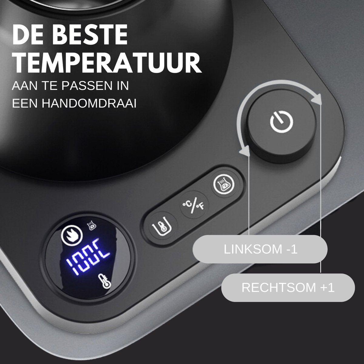 Gooseneck Waterkoker Wood Zwart