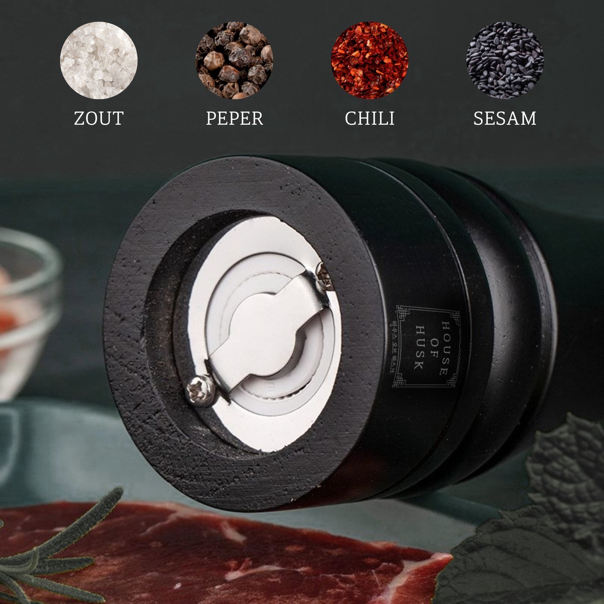 Peper- en Zoutmolen Zwart Wit