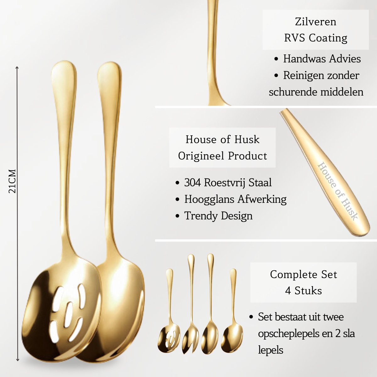 Opscheplepel Goud Mix Set