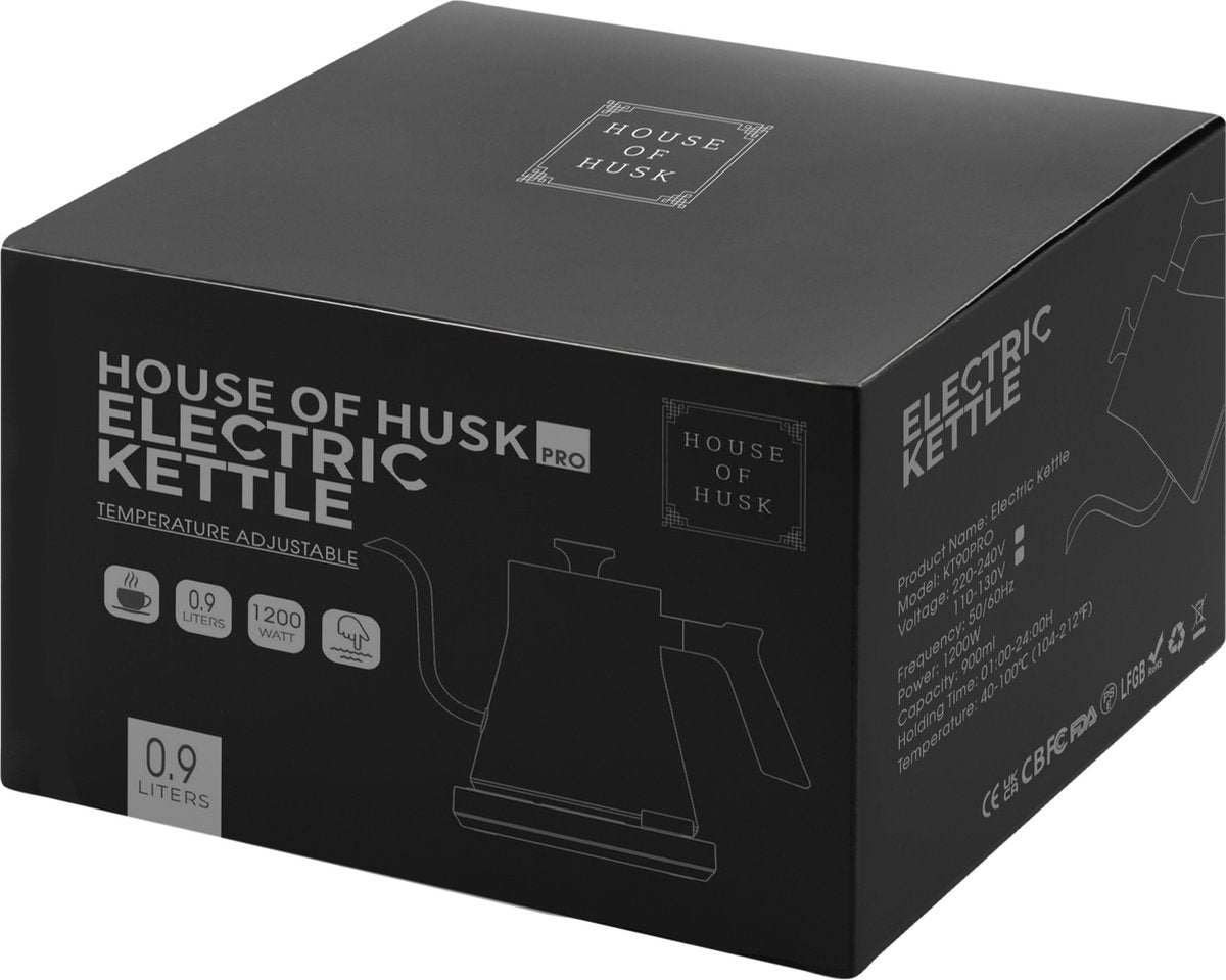 Gooseneck Waterkoker Wood Zwart