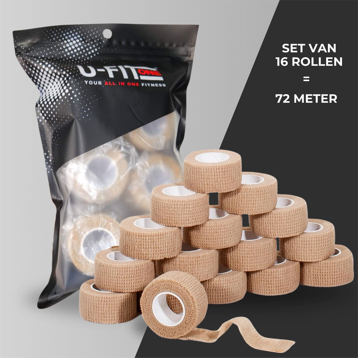 Grip Tape Beige 16stuks 2.5cm x 4.5m