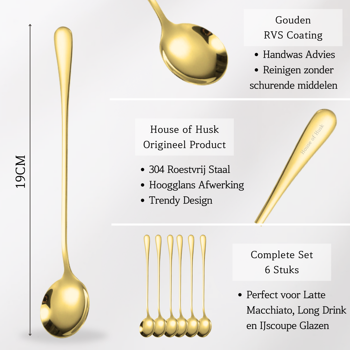 Latte Macchiato 19cm Lepels Goud