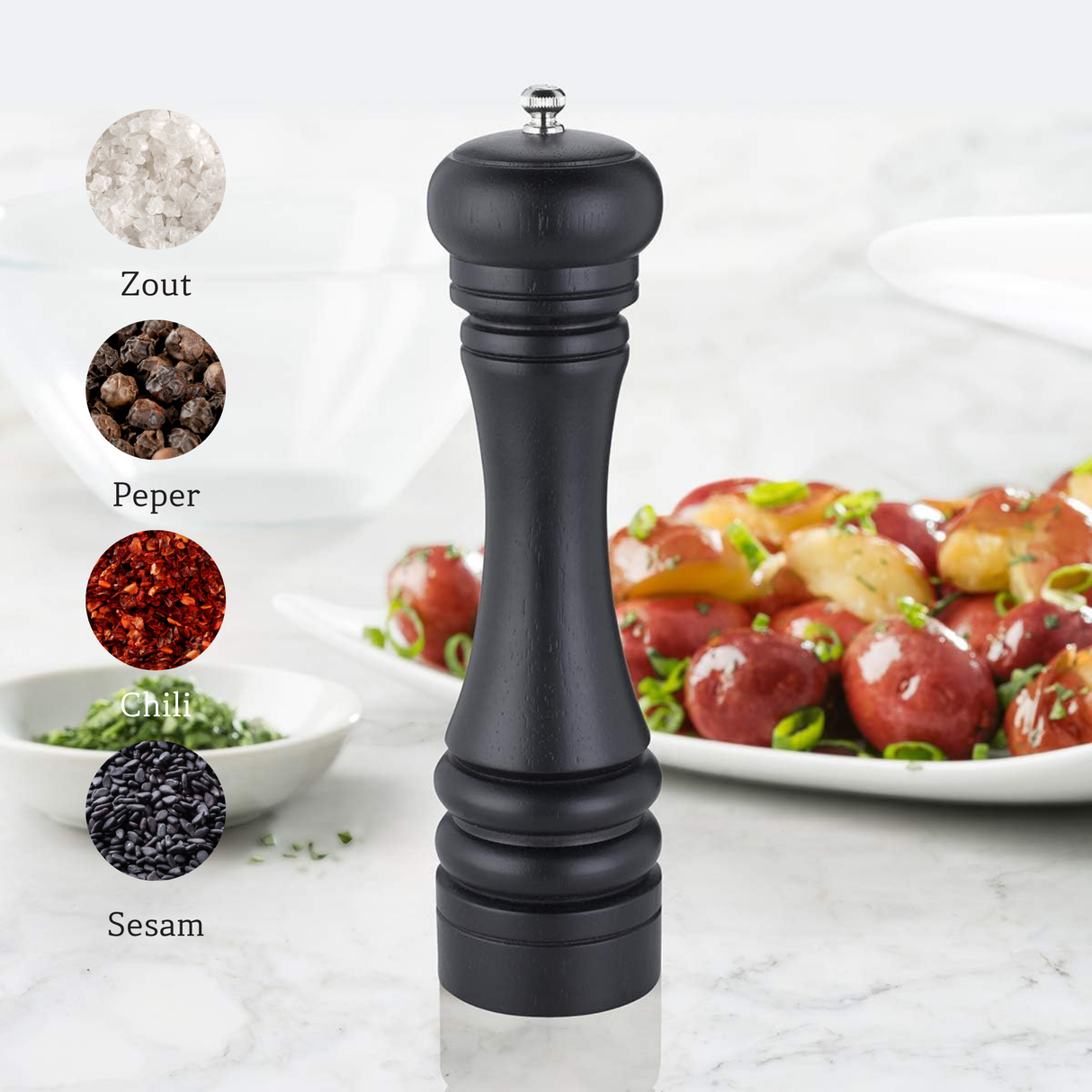 Peper- en Zoutmolen Zwart