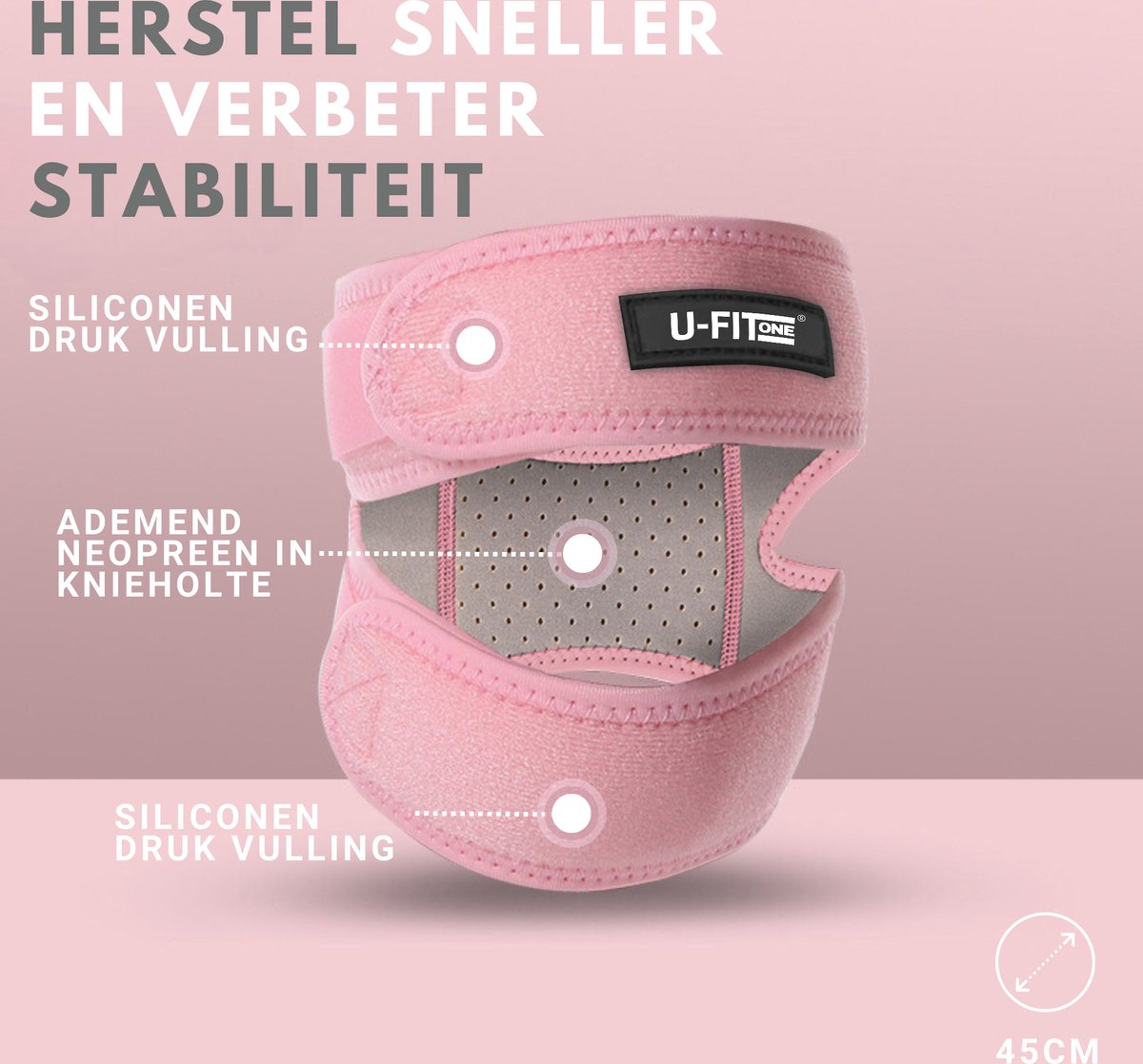 Dubbele Patellaband Roze 1 Stuk
