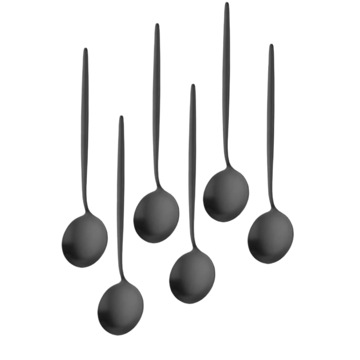 Theelepels 13cm Mat Zwart 6 Stuks