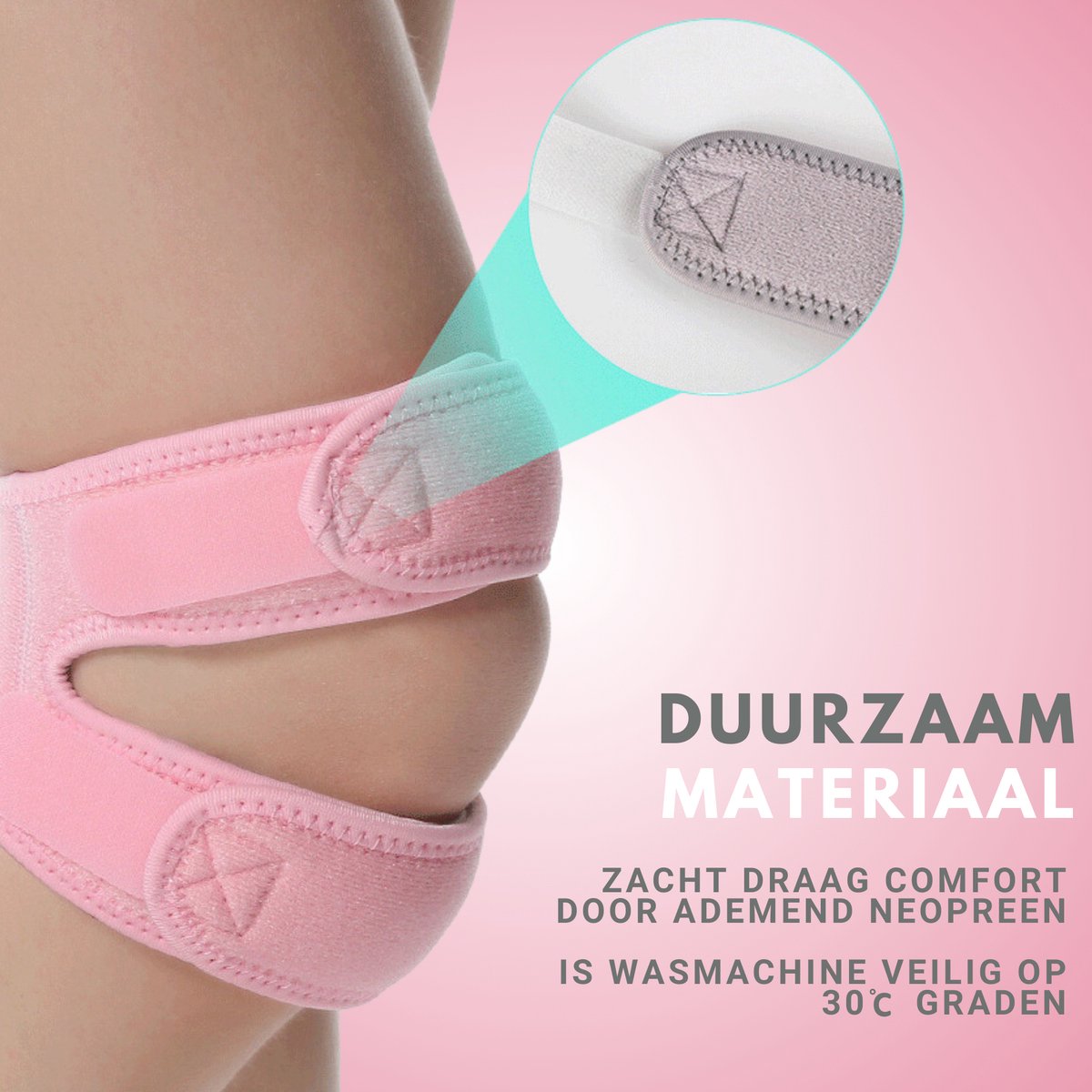 Dubbele Patellaband Roze 1 Stuk