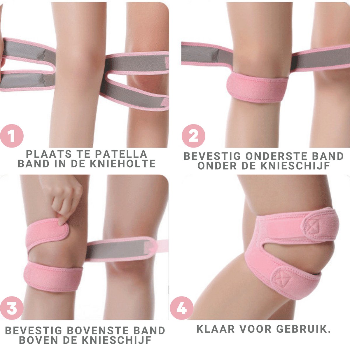 Dubbele Patellaband Roze 1 Stuk