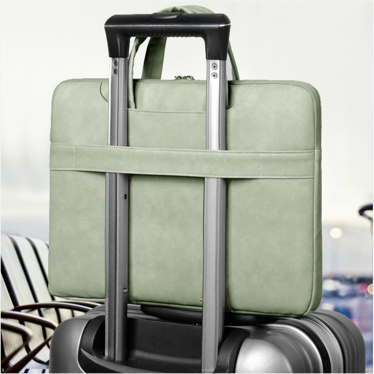 PU Leren Laptophoes Groen