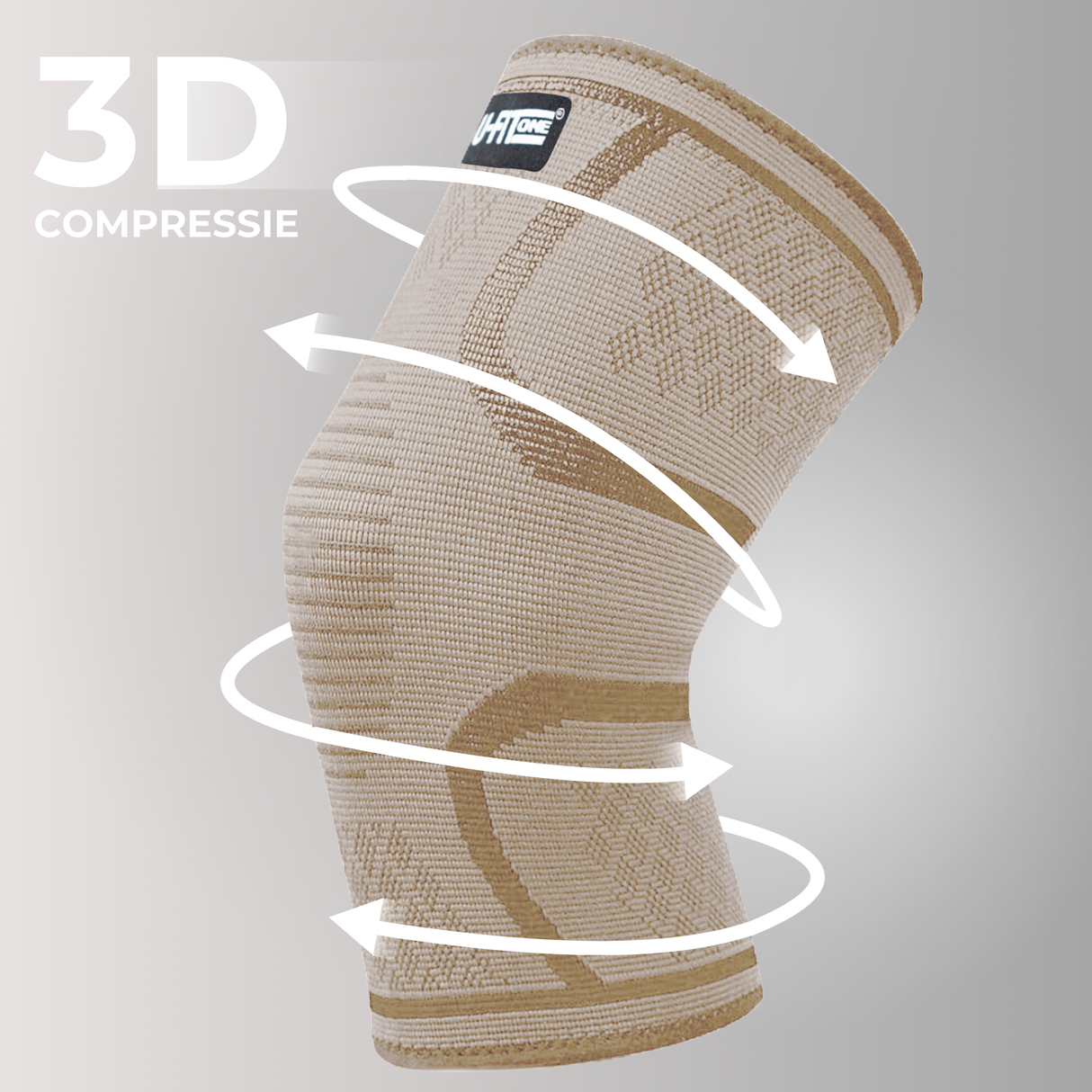 3D Compressie Kniebrace Beige 1 Paar