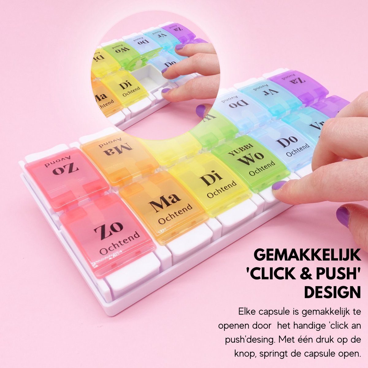 Pillendoos 7 dagen 2 Vakken Nederlandstalig Rainbow