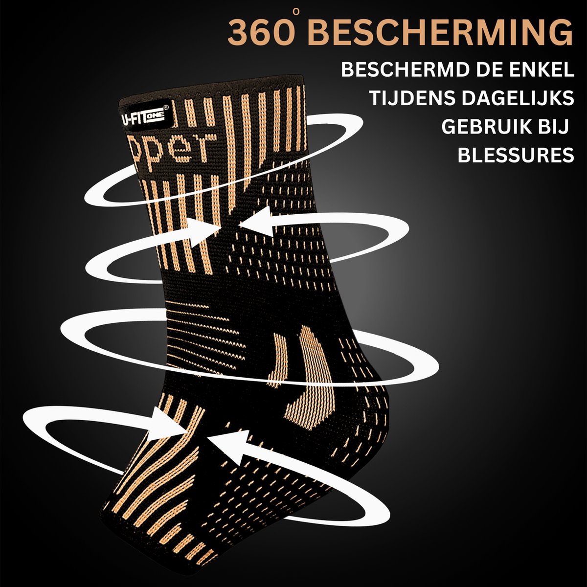 Enkelbrace Copper 1 Paar