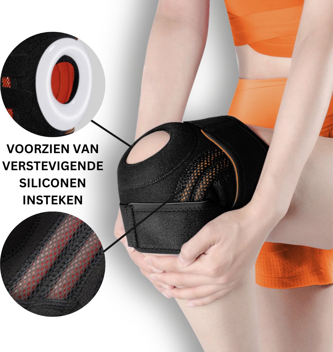 Verstelbaar Kniebrace Zwart 1 Stuk