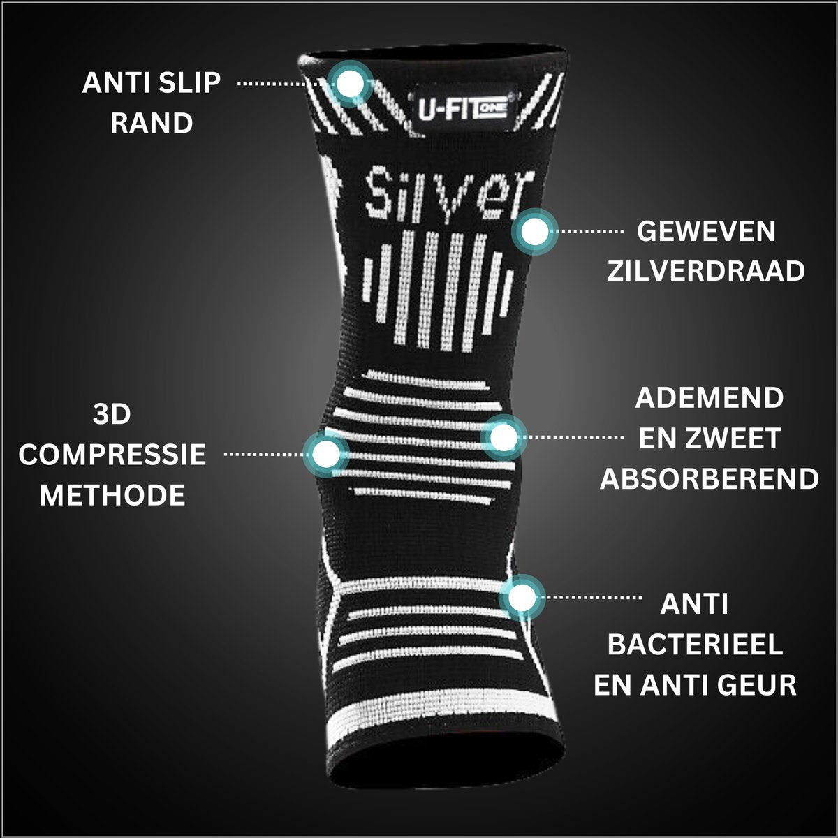 Enkelbrace Zilver 1 Paar