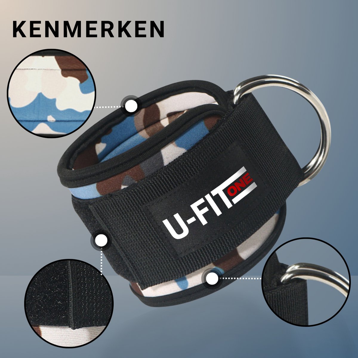 Ankle Straps Camouflage Blauw