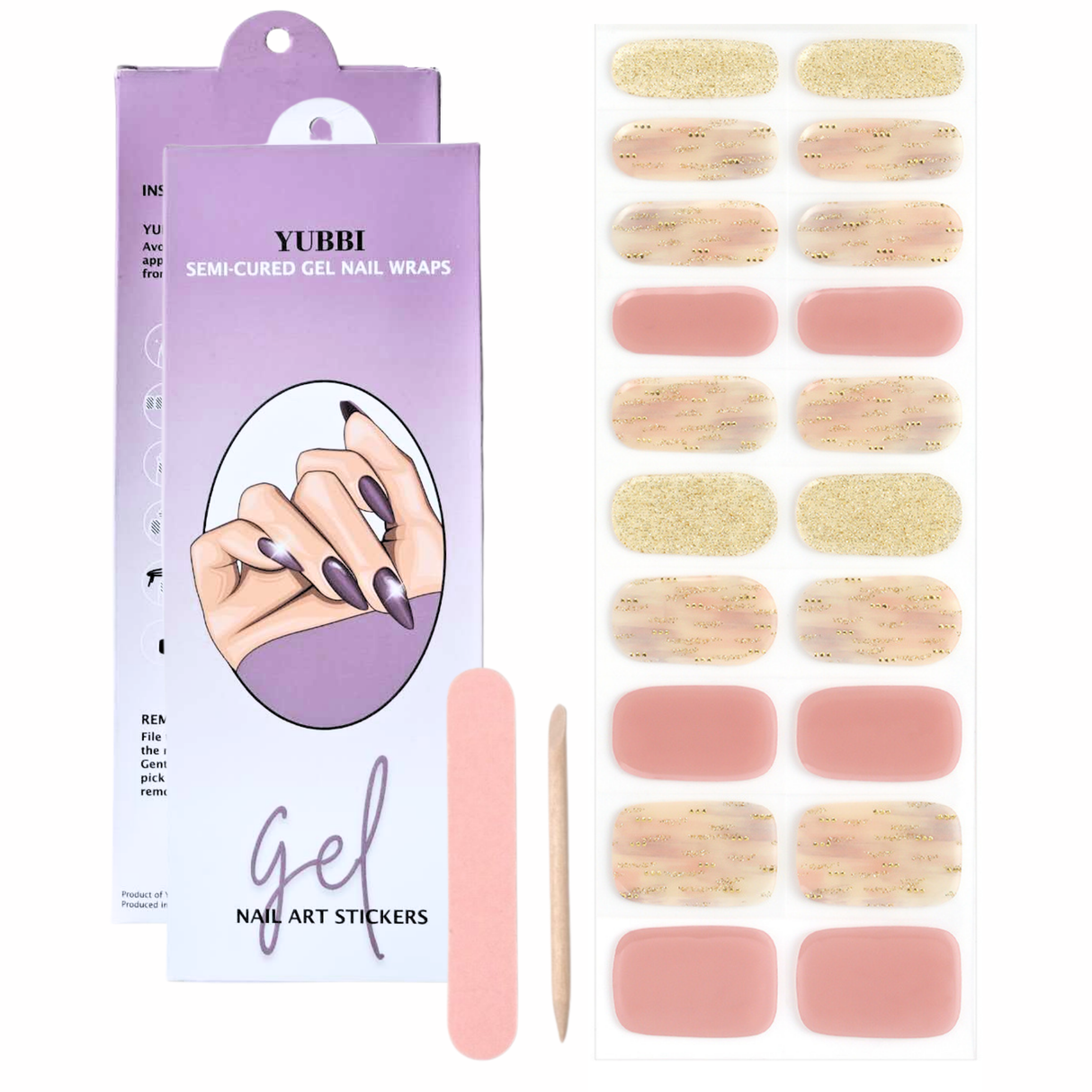 UV Gellak Stickers "Pink Sparkle"