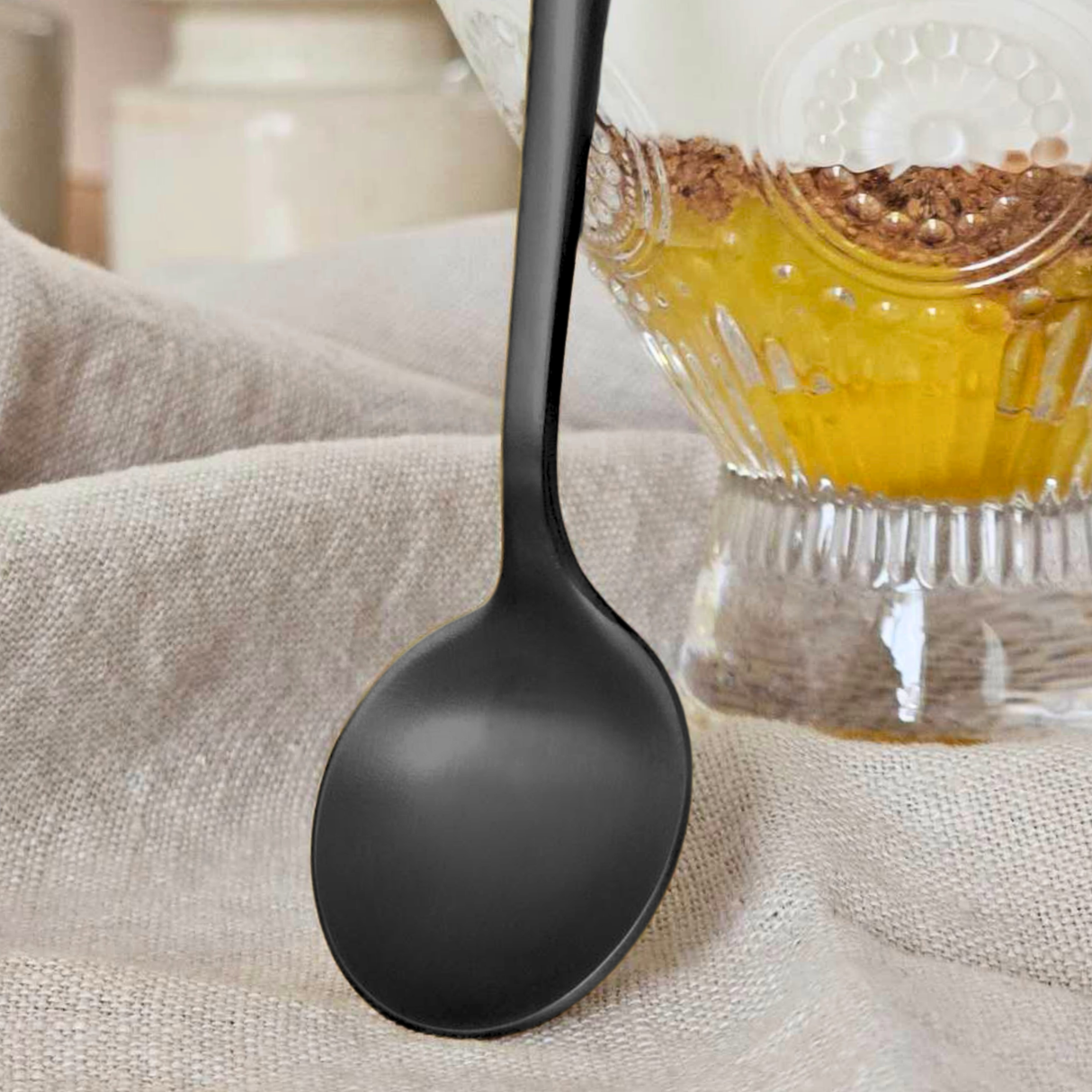 Theelepels 13cm Mat Zwart 6 Stuks