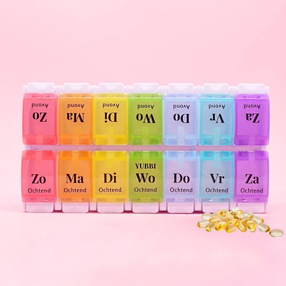 Pillendoos 7 dagen 2 Vakken Nederlandstalig Rainbow