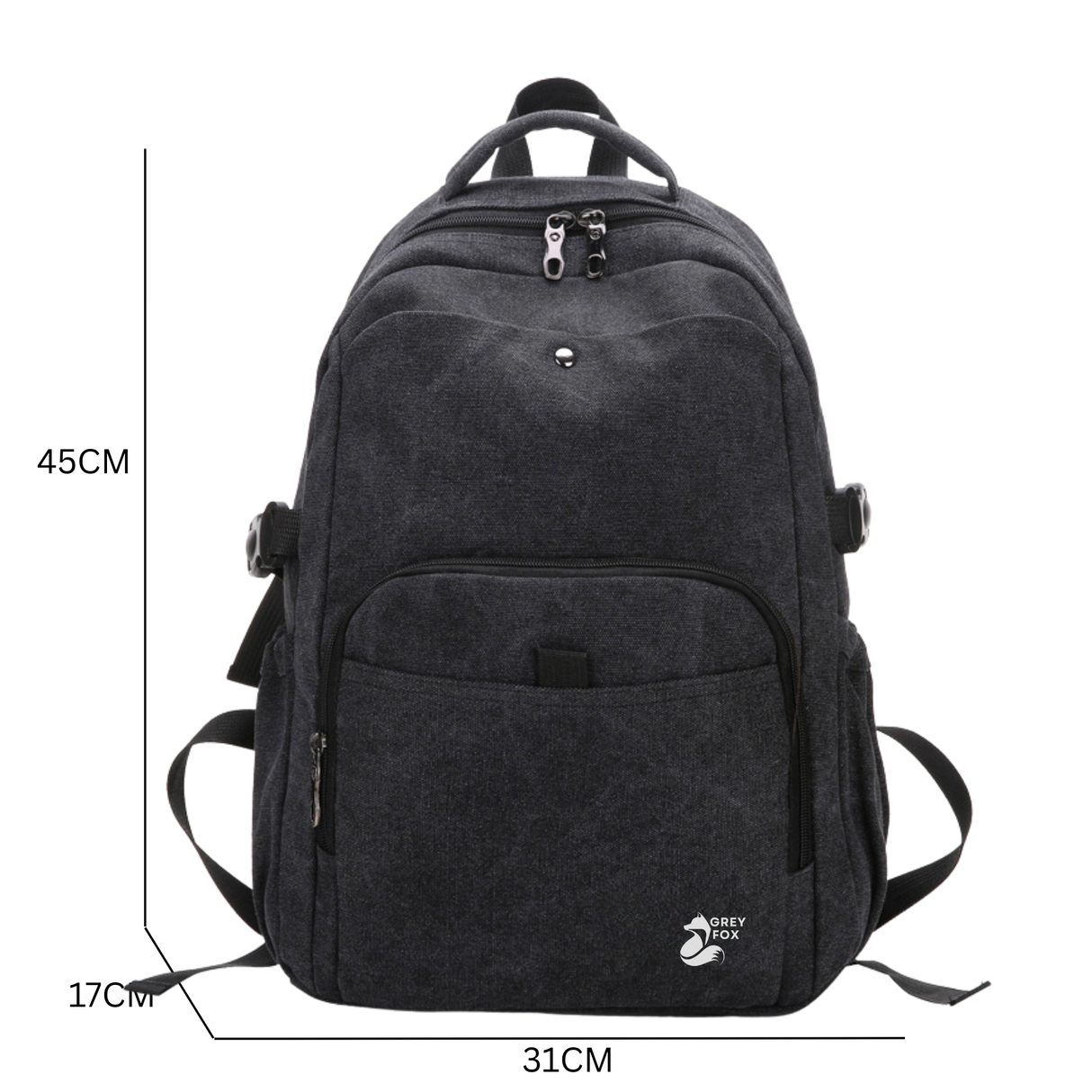 Canvas Laptop Rugzak 15.6inch 24L Zwart