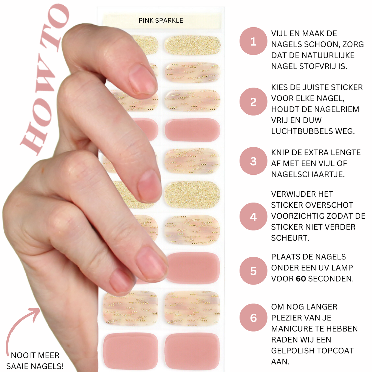 UV Gellak Stickers "Pink Sparkle"