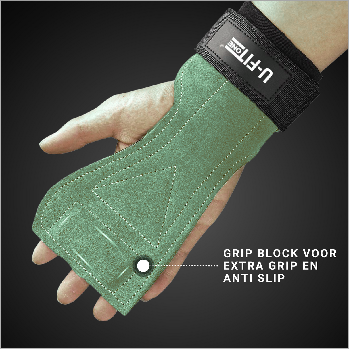 Leren Lifting Straps Groen