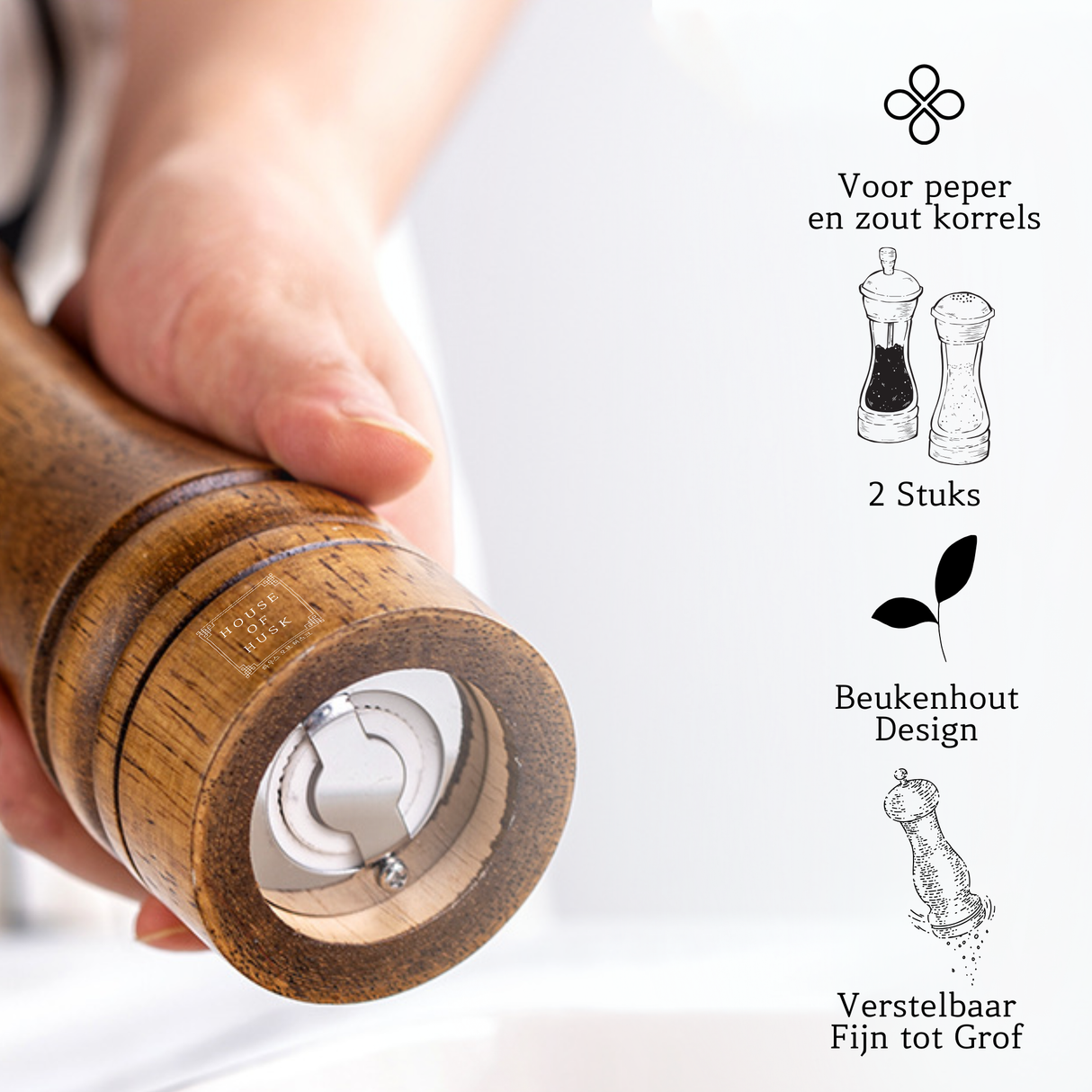 Peper- en Zoutmolen Acaciahout