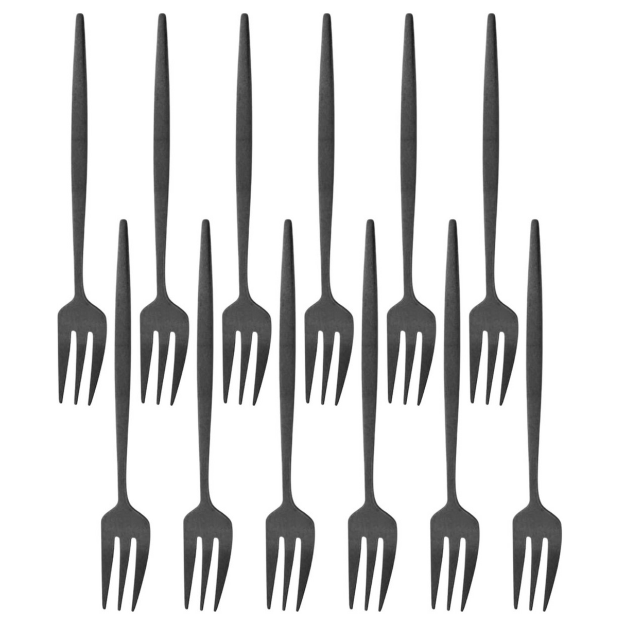 Gebaksvorken 12 Stuks Zwart