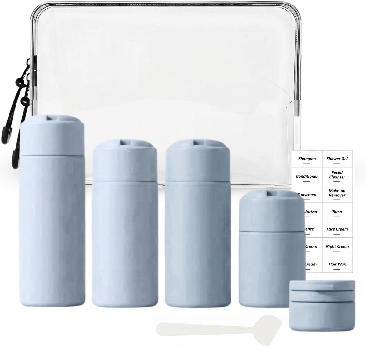 Reisflesjes met Etui Licht Blauw