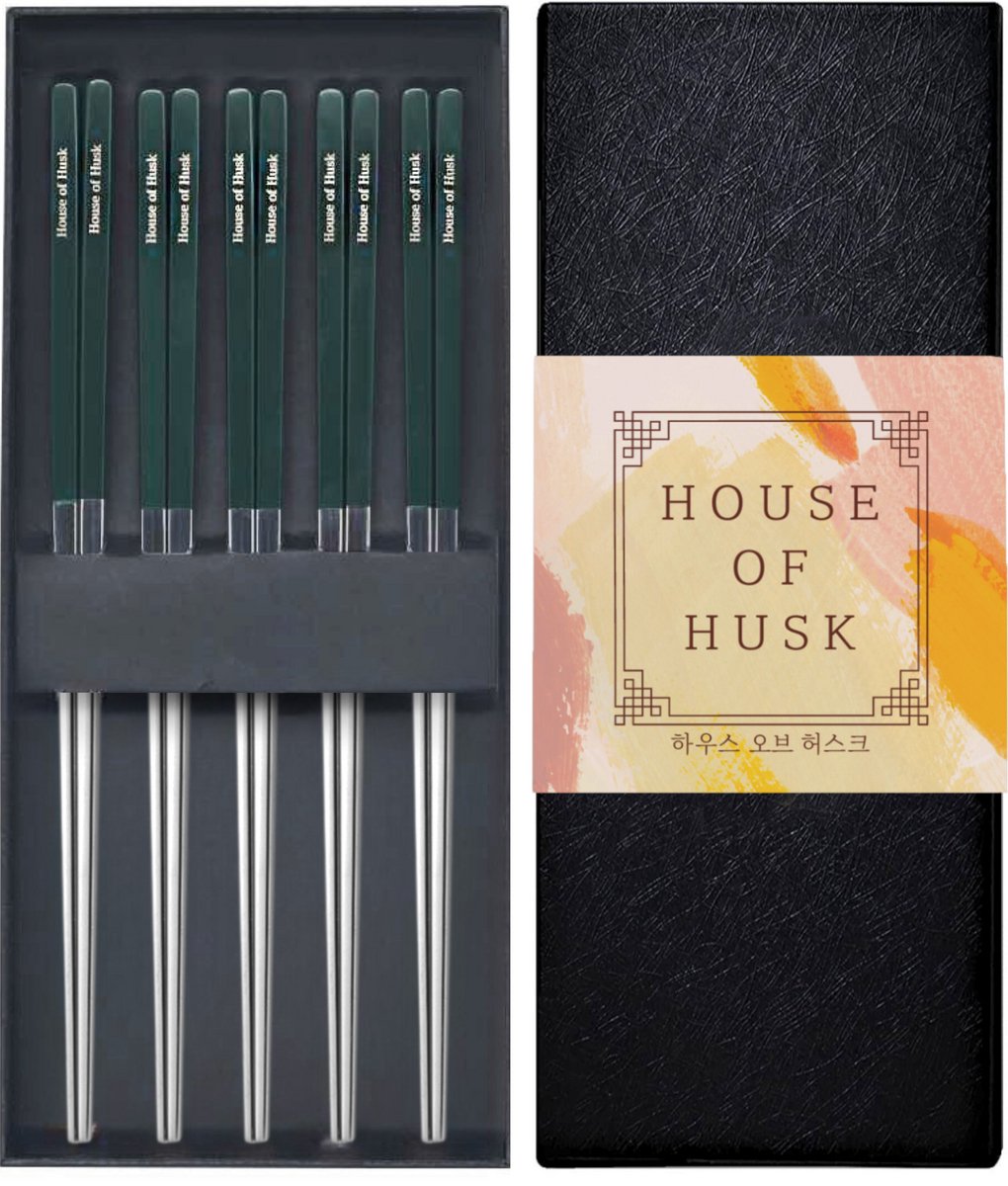 Chopstick Set Groen Zilver