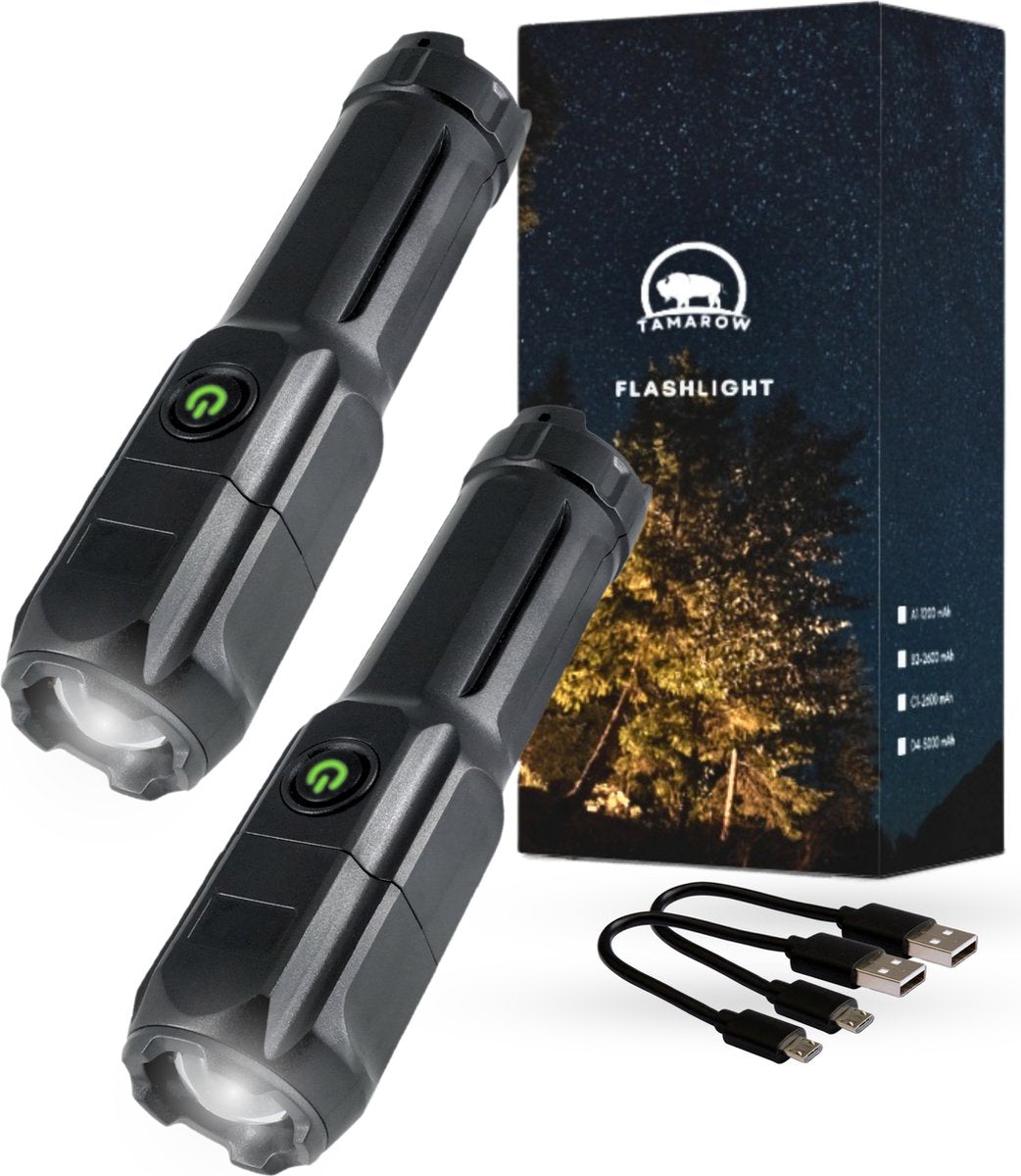 Zaklamp 8W 1200mAh 2 Stuks