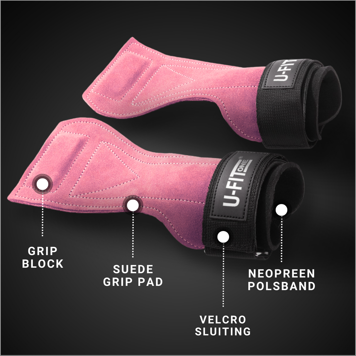 Leren Lifting Straps Roze