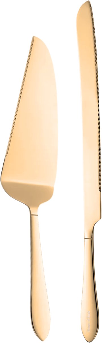 Taartmes en Taartschep Set Goud