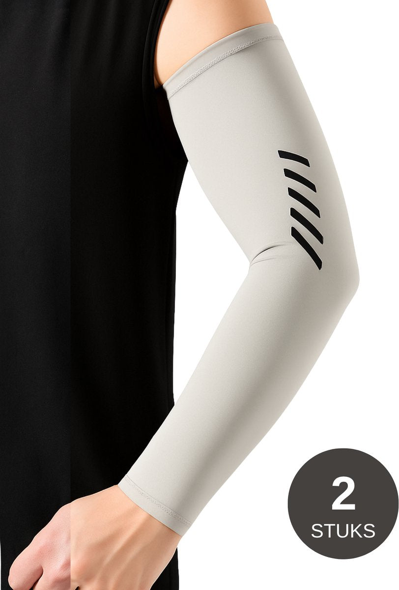 UPF 50+ UV Bescherming Arm Sleeves 2 Stuks Licht Grijs