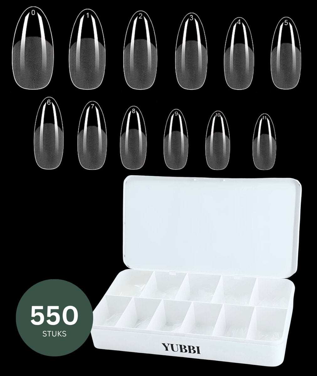 YUBBI Soft Gel Tips Medium Almond 550 Stuks