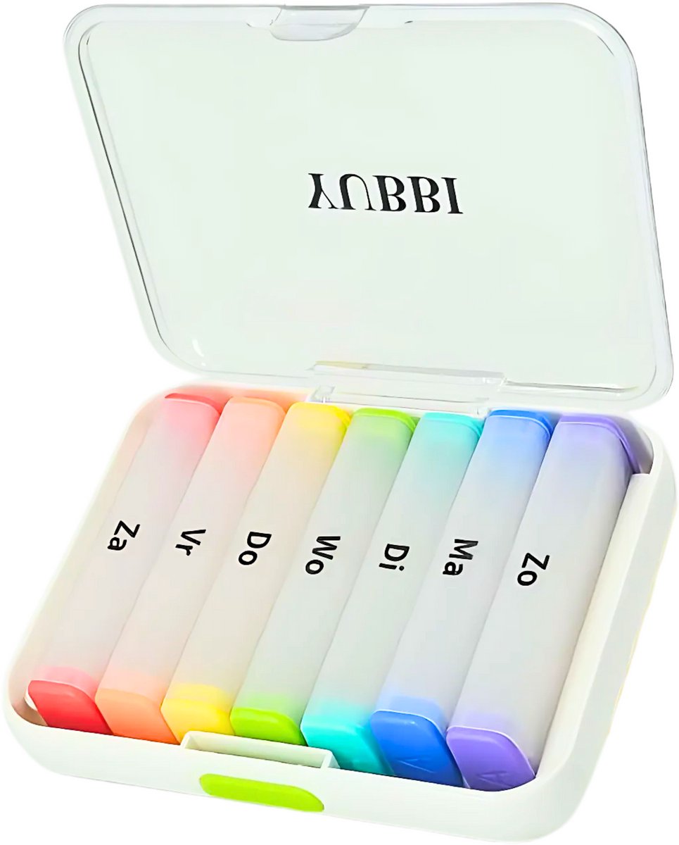 Pillendoos 7 Dagen 2 Dagdelen Wit